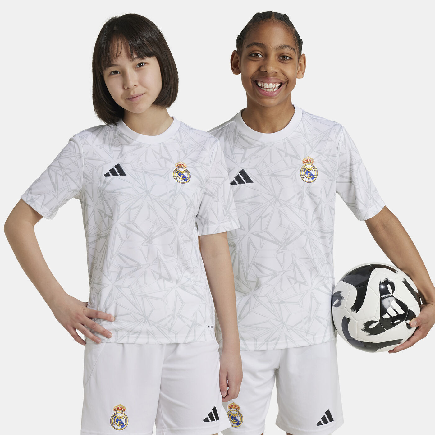 Kids' Real Madrid Pre-Match Training Football Top