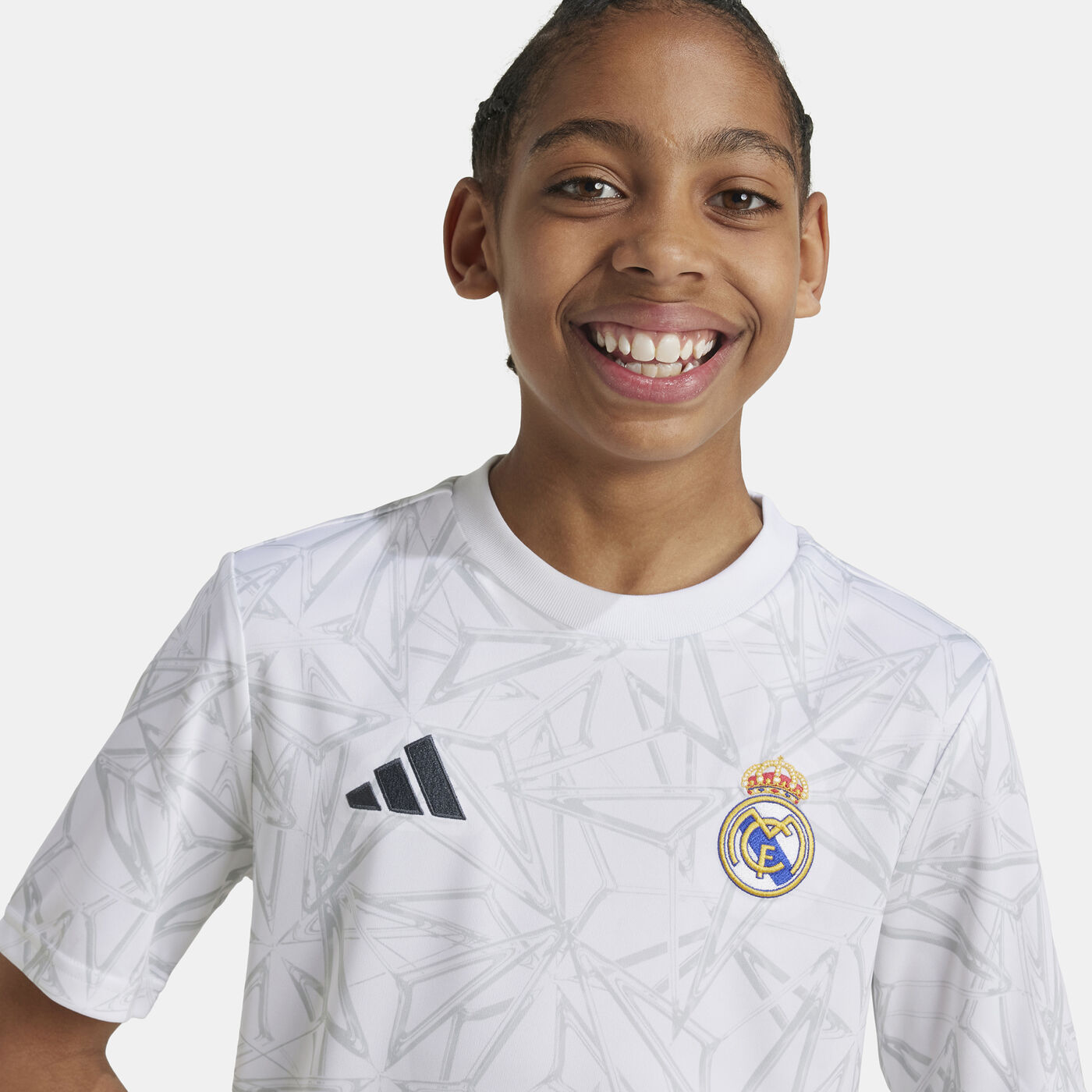 Kids' Real Madrid Pre-Match Training Football Top