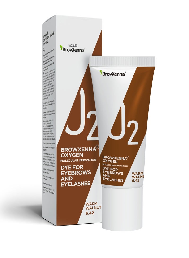 OXYGEN J2 Dye for Eyebrows and Eyelashes 15 ML | Warm walnut #6.42
