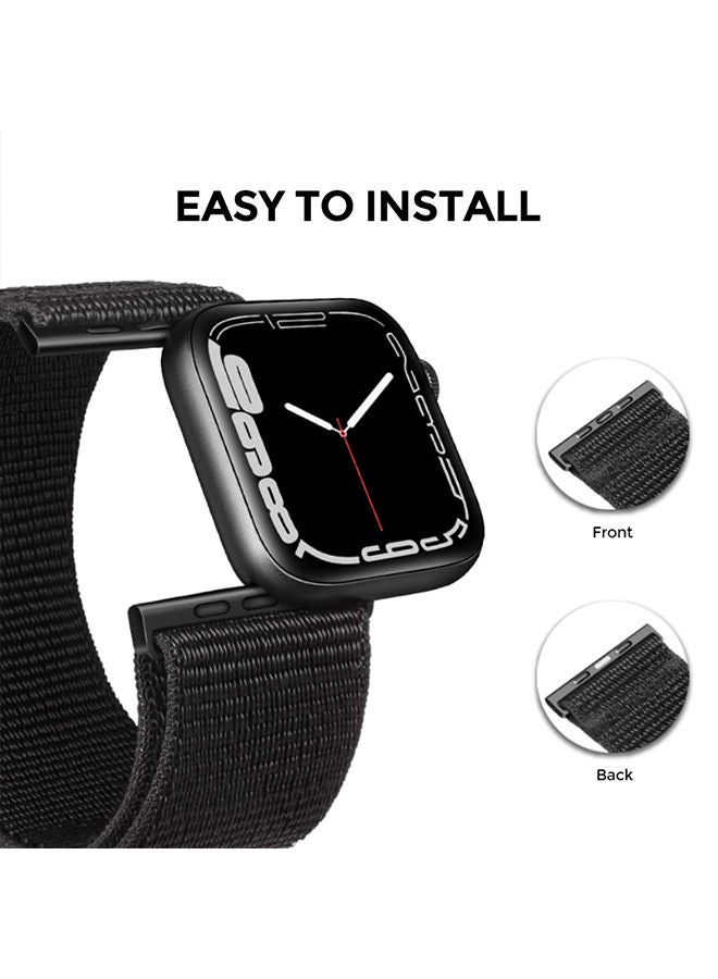 (Pack of 5) Nylon Sport Strap For Apple Watch Series 10 9 8 7 6 5 4 SE 38/40/41/42mm Soft Breathable Adjustable Sport Band - A