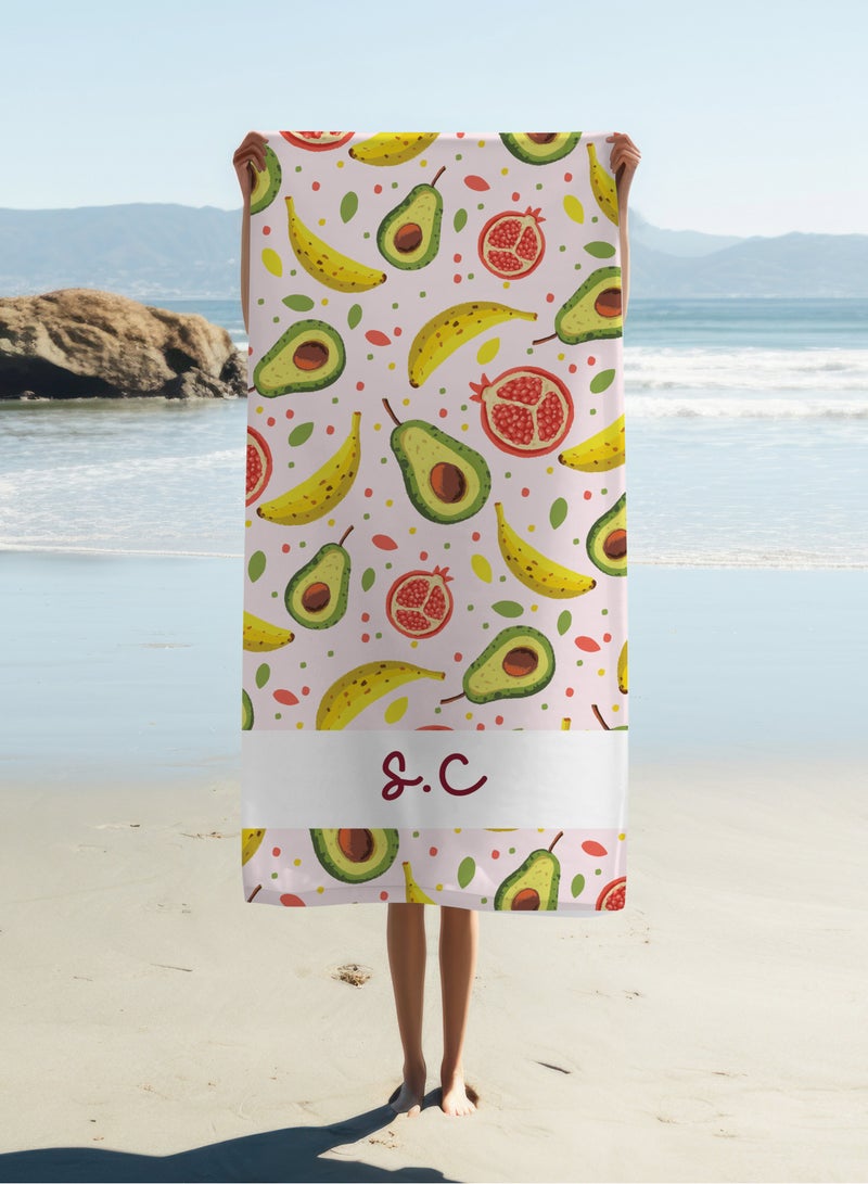 Personalised Beach Towel - Fruit Design Printed Towel(90x180cm)