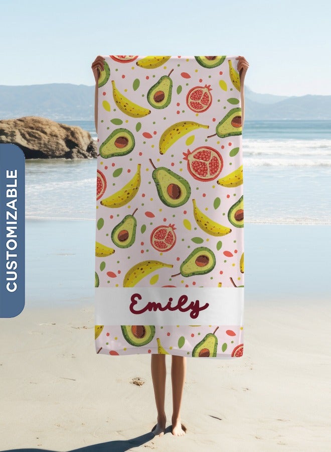 Personalised Beach Towel - Fruit Design Printed Towel(90x180cm)