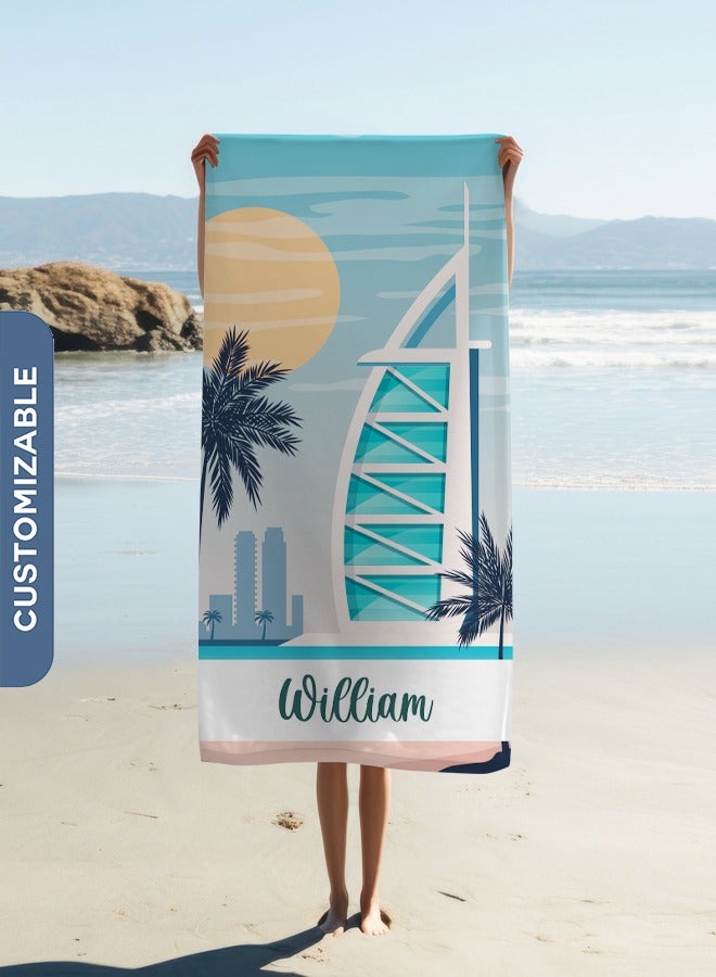 Personalised Beach Towel - Burj al Arab Printed Towel(90x180cm)