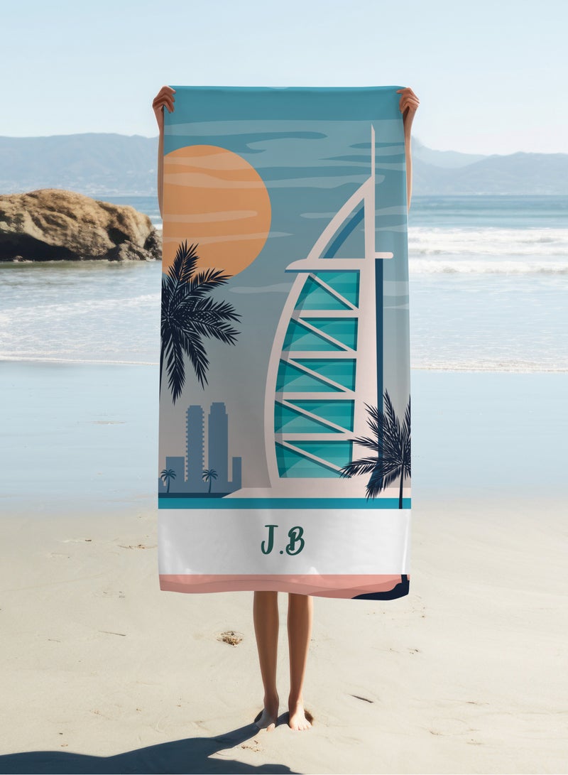 Personalised Beach Towel - Burj al Arab Printed Towel(90x180cm)