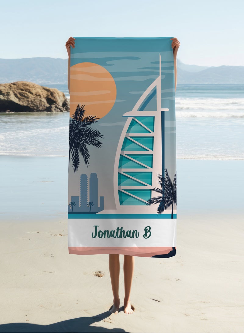 Personalised Beach Towel - Burj al Arab Printed Towel(90x180cm)