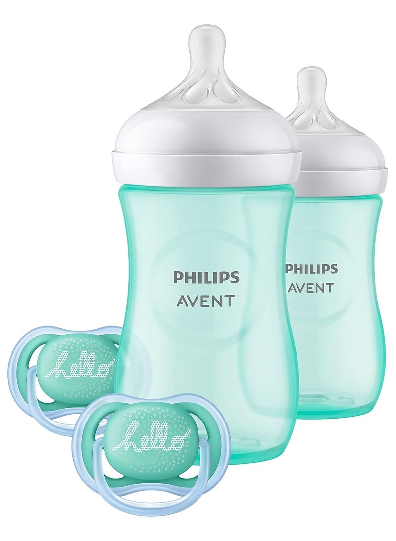 Natural Baby Bottle with Natural Response, Teal Baby Gift Set