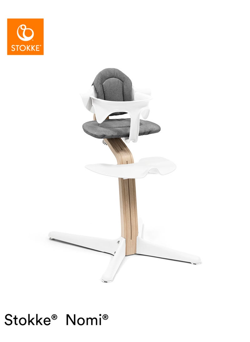 Nomi High Chair Inspires Active Sitting Tool - Free, Sea Ml Ess Adjust Ability Includes Stable Footrest And Anti - Tilt Wheels Holds Up To 150 Kgwhite
