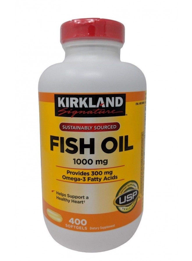Kirkland Signature Fish Oil Concentrate with Omega-3 Fatty Acids, 400 Softgels, 1000mg