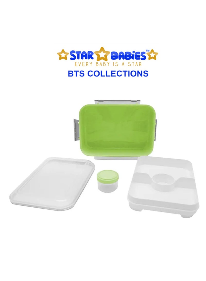 Star Babies BTS Collections - Colorful Backpack, Cute Preppy Style Travel Schoolbag, Double Layer Stainless Steel Vacuum Insulated Water Bottle Cola Shape Bottle Keep 12 Hours Cold & Hot Reusable Metal Leak-Proof Sports Flask 500ml,  Lunch Box BPA Free - Pack of 3 - Multicolor