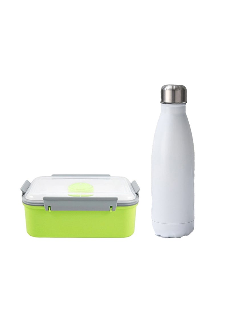 Star Babies BTS Collections - Colorful Backpack, Cute Preppy Style Travel Schoolbag, Double Layer Stainless Steel Vacuum Insulated Water Bottle Cola Shape Bottle Keep 12 Hours Cold & Hot Reusable Metal Leak-Proof Sports Flask 500ml,  Lunch Box BPA Free - Pack of 3 - Multicolor