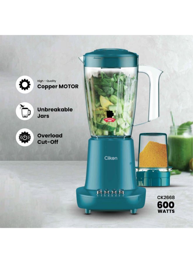 2-In-1 Juicer Blender Chopper Set 1.5 L 600 W CK2668 Green