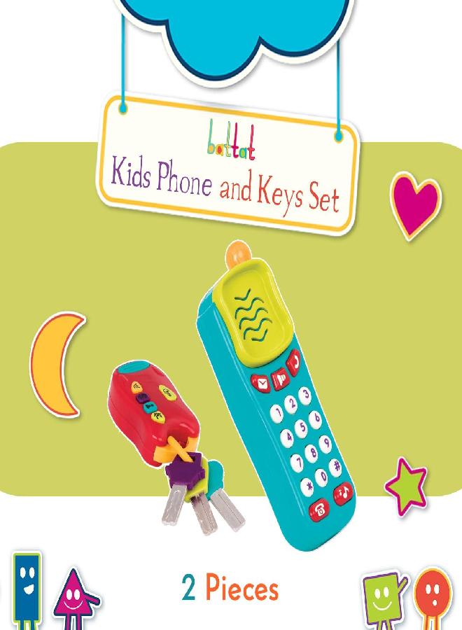 Battat Combo Set - Light & Sound Phone + Keys - Toddlers Ages 10-18 Months + (2 Piece)