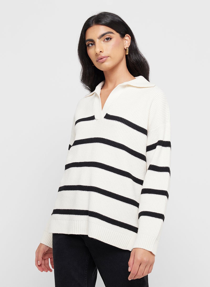 V Neck Knitted Sweater