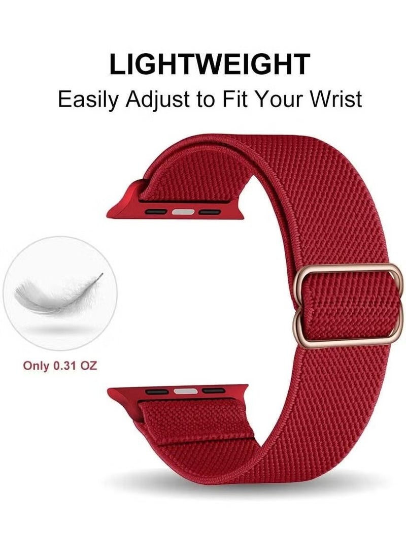 Replacement Band For Apple Watch Size 42mm 44mm 45mm 49mm Made of Breathable Nylon with Adjustable Sport Elastic Strap