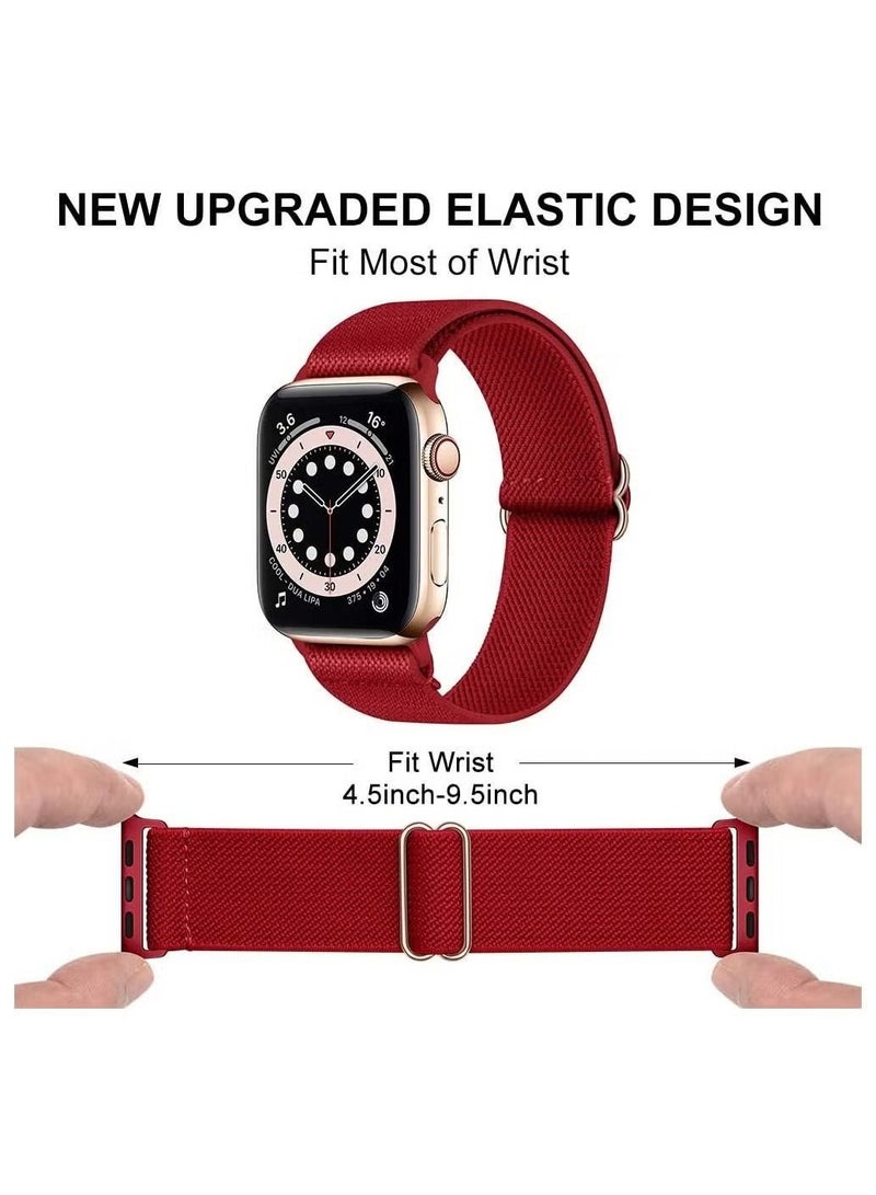 Replacement Band For Apple Watch Size 42mm 44mm 45mm 49mm Made of Breathable Nylon with Adjustable Sport Elastic Strap