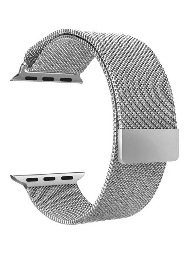 Replacement Strap Watchband For Apple Watch Series 7 45mm / 6 / SE / 5 / 4 44mm / 3 / 2 / 1 42mm Silver