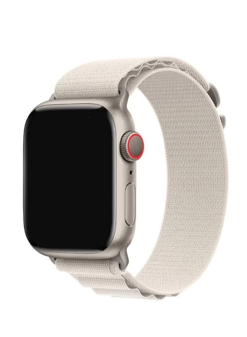 Replacement Strap 42/44/45/49mm Alpine Loop Band for Apple Watch Series 8/7/SE/6/5/4/3/2/1 Starlight