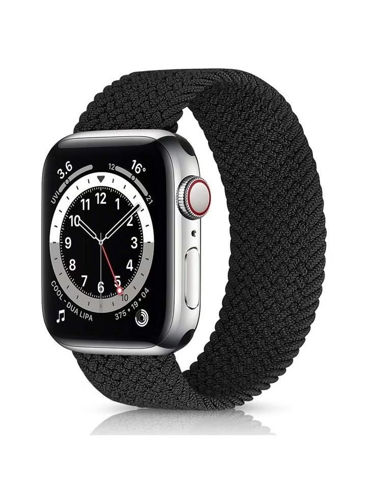 Braided Solo Loop Stretchy Strap Compatible with Apple Watch Band 40/38mm iWatch Series 7/6/5/4/3/2/1 Black