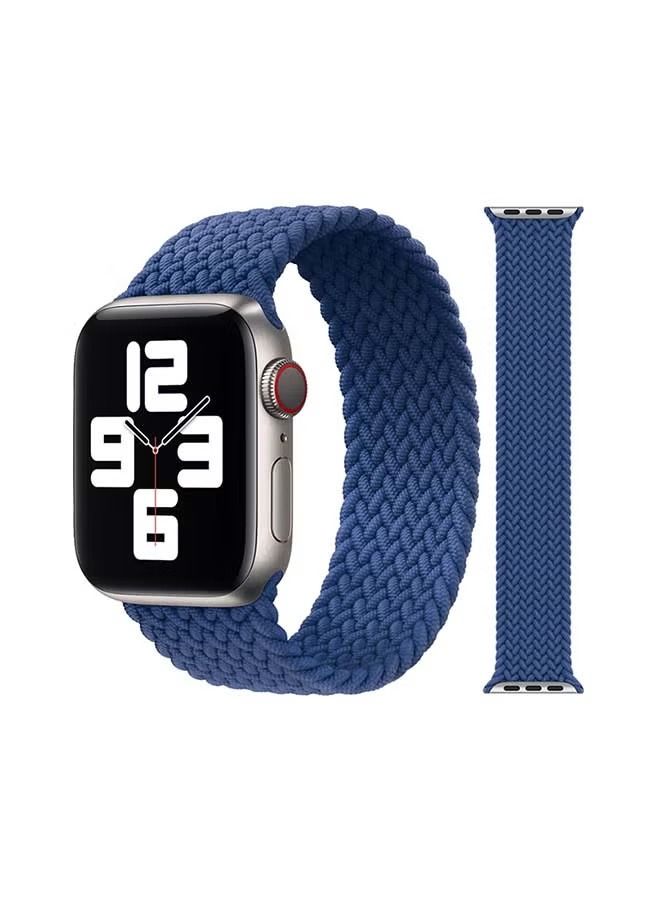 Replacement Nylon Braided Apple Watch Band for 41/40/38 mm Medium Blue