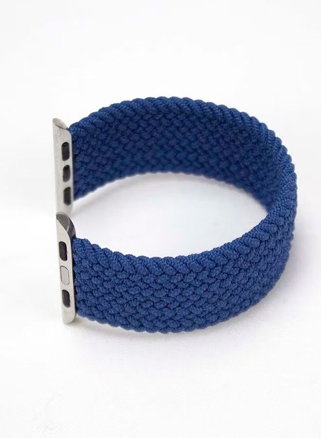 Replacement Nylon Braided Apple Watch Band for 41/40/38 mm Medium Blue