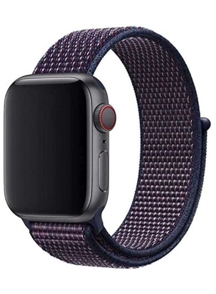 Nylon Sport Band for Apple Watch 45mm 44mm 42mm Soft Replacement Strap for iWatch Series 7 6 SE 5 4 3 2 1 Indigo