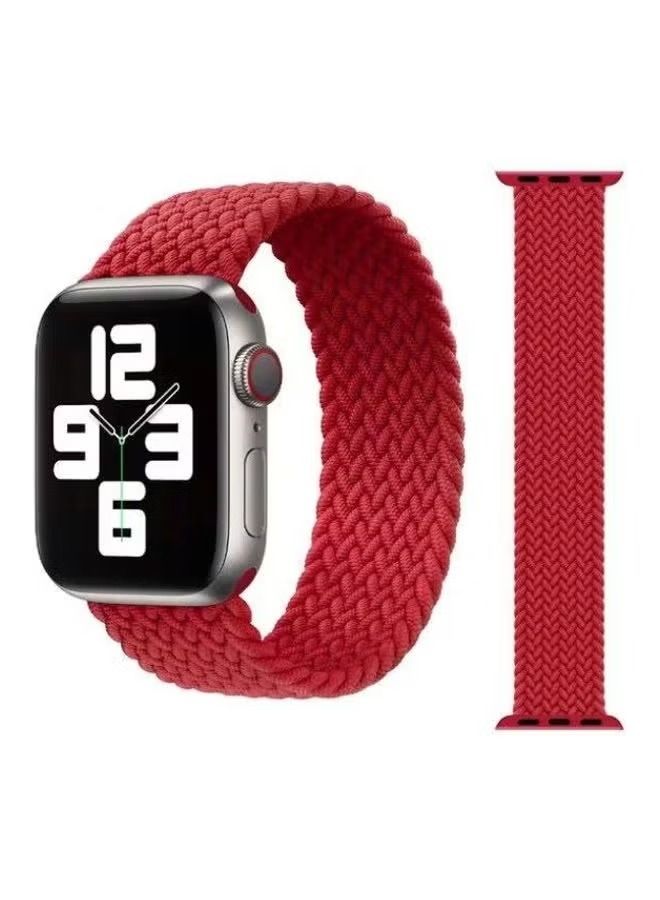 Braided Solo Loop Stretchy Strap Compatible with Apple Watch Band SE 42/44mm iWatch Series 7/6/5/4/3/2/1 Bright Orange