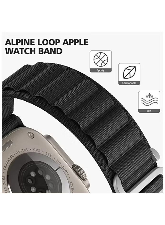 Apple Watch Alpine Loop Band 49mm/45mm/44mm Nylon Woven Sport Strap Compatible with iWatch Series 8/Ultra/7/SE/6/5/4/3/2/1