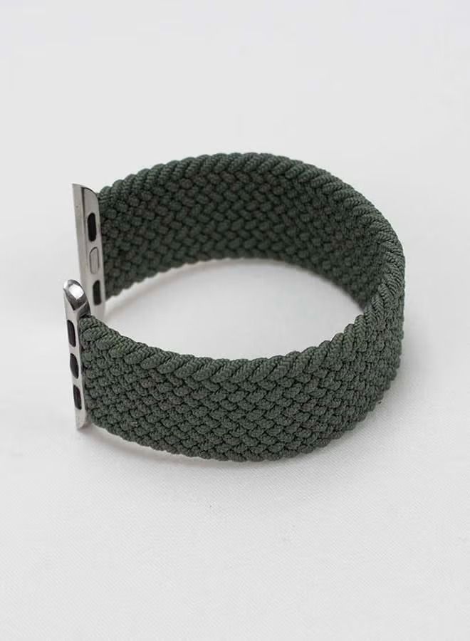 Replacement Nylon Braided Apple Watch Band for 45/44/42 mm  Green