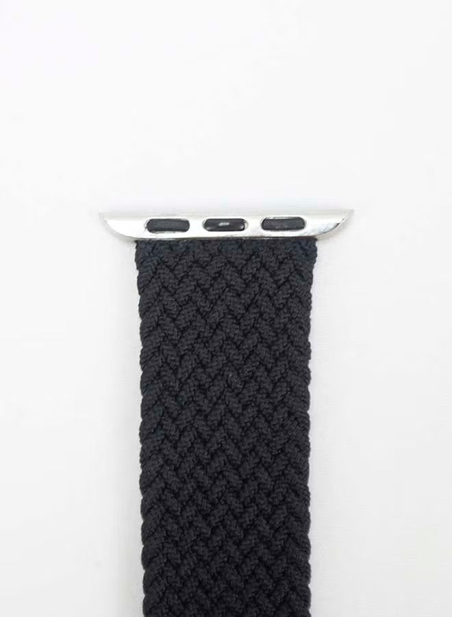 Replacement Nylon Braided Apple Watch Band for 45/44/42 mm Black