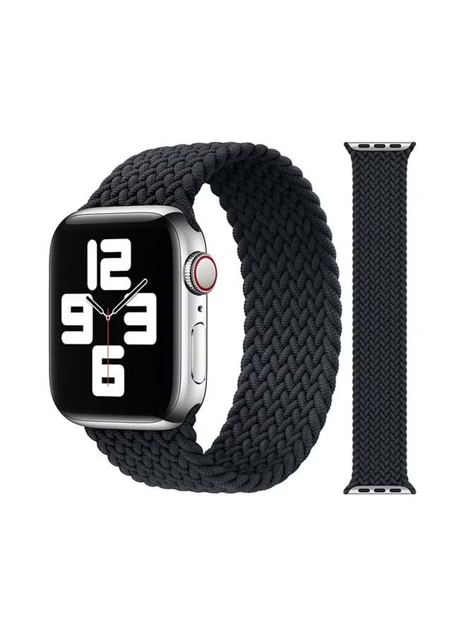 Replacement Nylon Braided Apple Watch Band for 45/44/42 mm Black