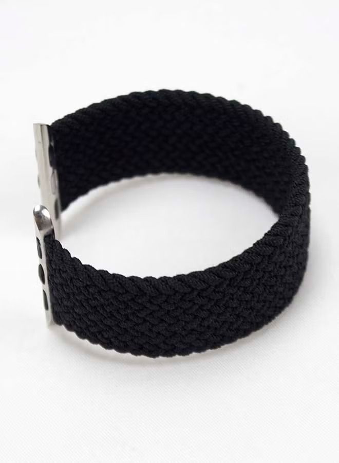 Replacement Nylon Braided Apple Watch Band for 45/44/42 mm Black