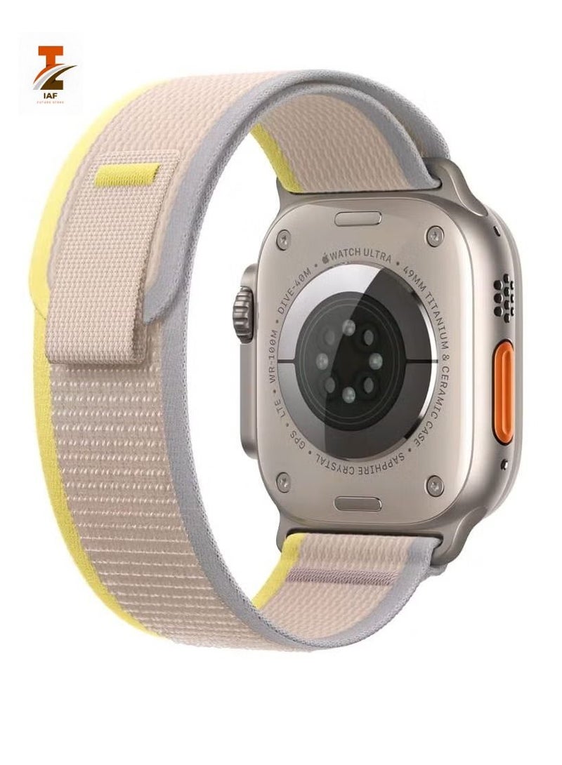 Replacement Watch Ultra Alpine Loop Band Strap Compatible with 49MM/45MM/44MM/42MM for All Series -Yellow/Beige