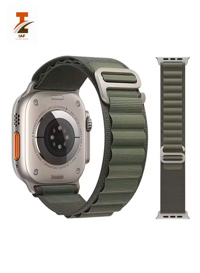 Replacement Watch Ultra Alpine Loop Band Strap Compatible with 49MM/45MM/44MM/42MM for All Series -Military Green