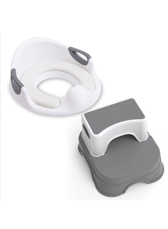 Toddler Potty Training Potty Seat Set with PU Pad and Non-Slip Base for Boys and Girls