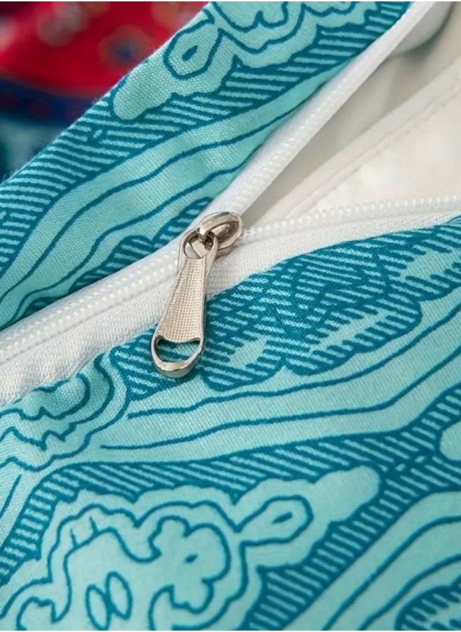 Queen size 6 piece duvet cover set, colorful bohemian bedding.