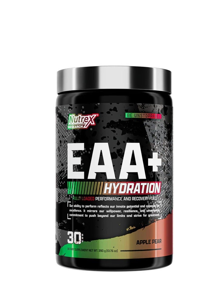 Nutrex Research - EAA+ Hydration Powder, Muscle Recovery & Endurance, 8G Essential Amino Acids + Electrolytes, Apple Pear Flavor, 30 Servings