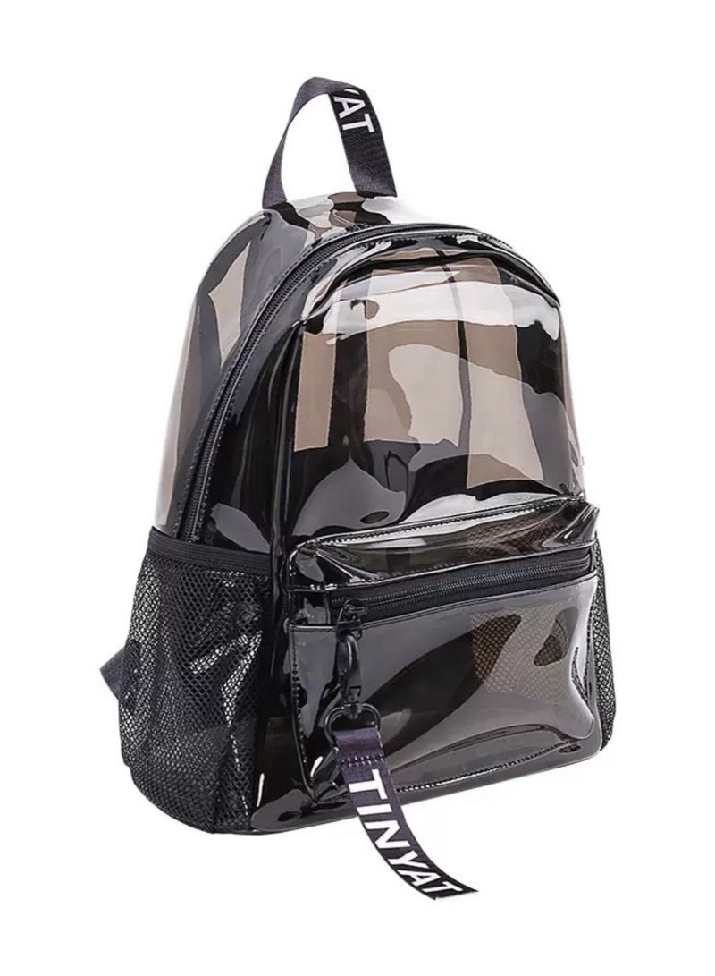 2024 Trend: Transparent Jelly Backpack - Waterproof PVC, Ideal for Beach Days and Travel Adventures Black