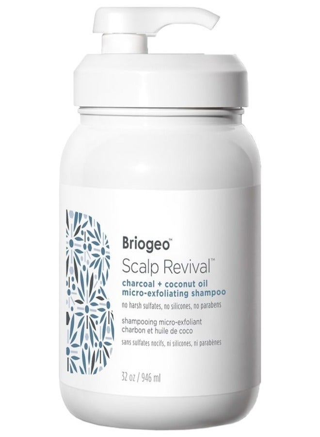 BRIOGEO Scalp Revival™ Charcoal + Coconut Oil Micro-exfoliating Shampoo 946ml - Detoxify & Soothe Your Scalp