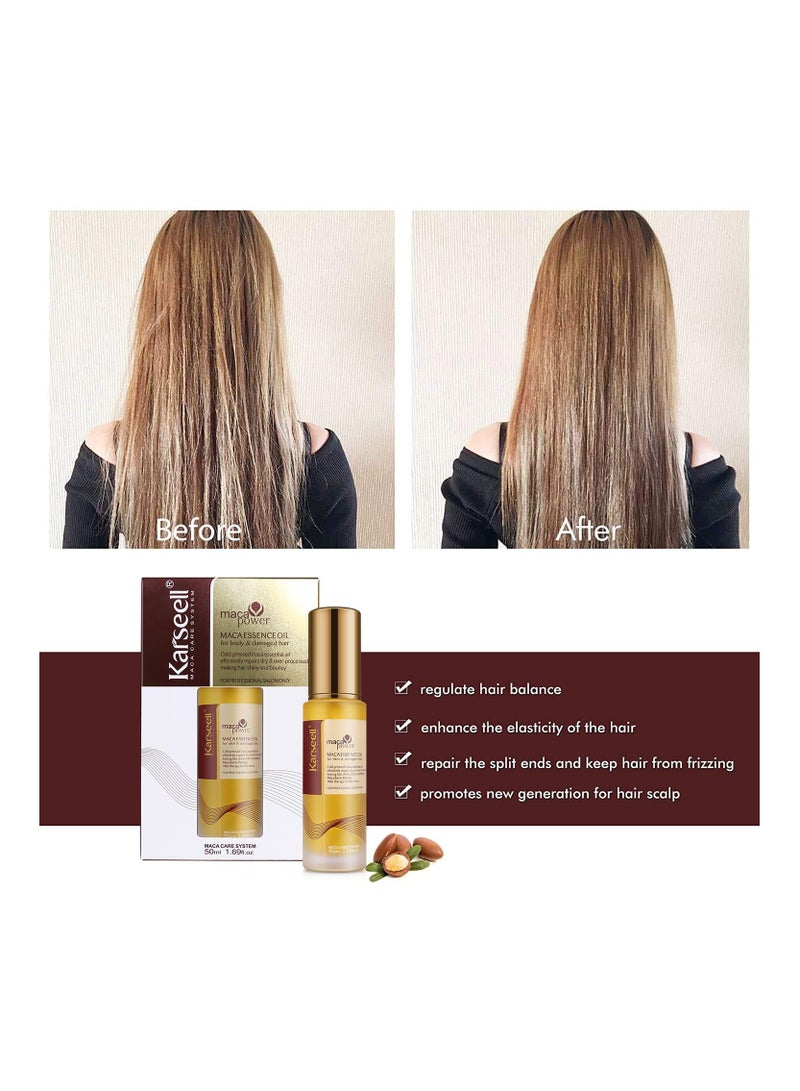Karseell Moroccan Argan Oil for Hair Healing Cold Pressed Weightless Argan Oil Hair Serum for Dry Damaged Hair 50ml