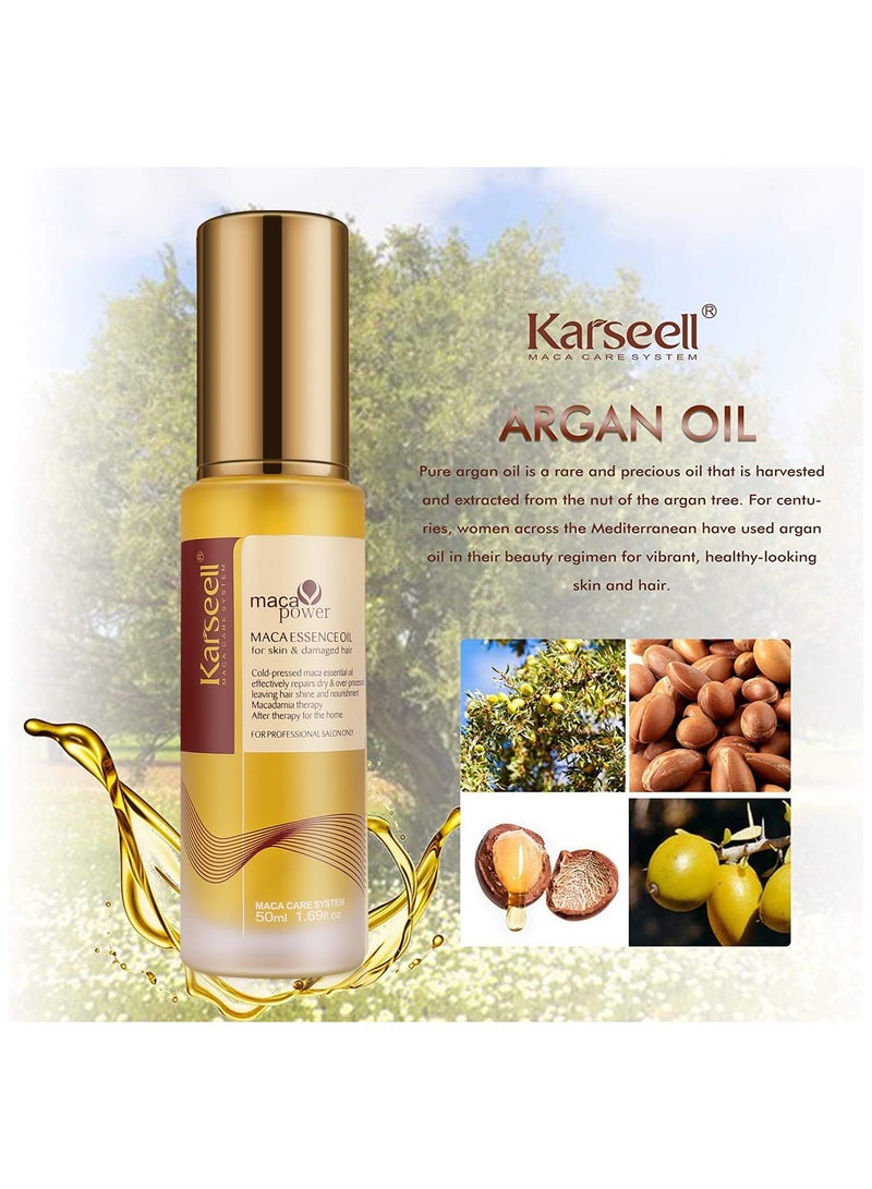 Karseell Moroccan Argan Oil for Hair Healing Cold Pressed Weightless Argan Oil Hair Serum for Dry Damaged Hair 50ml