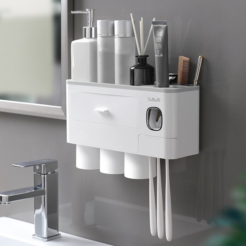 Wall-Mount Toothbrush Holder Cup Set3 cups-Gray 3 cups-Gray