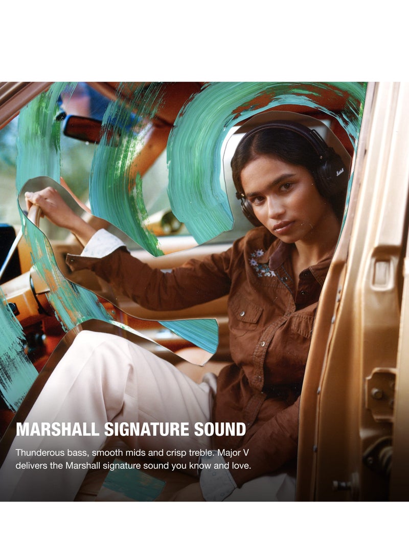 Major V Bluetooth Headphones - Foldable Wireless Headphones Bluetooth With 100+ Hours Of Playtime, Brown