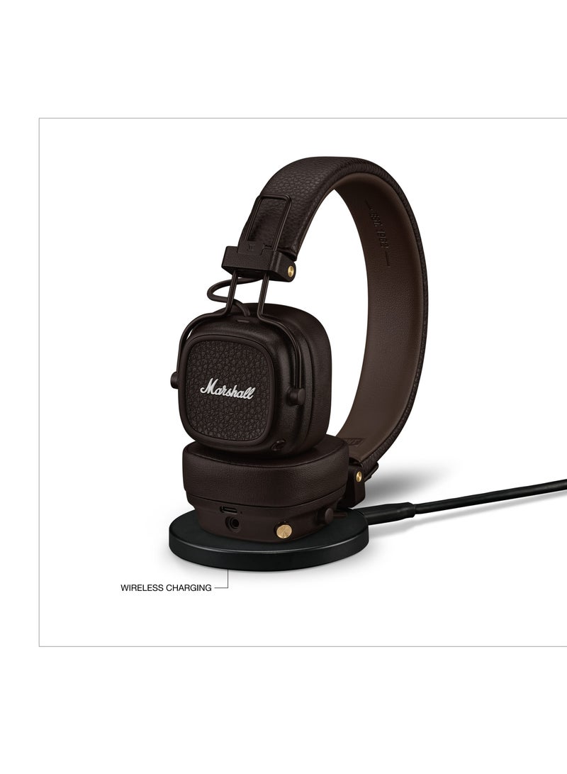 Major V Bluetooth Headphones - Foldable Wireless Headphones Bluetooth With 100+ Hours Of Playtime, Brown