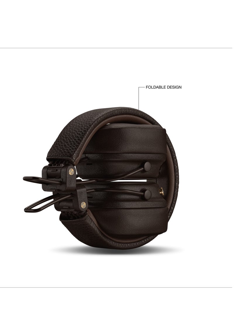 Major V Bluetooth Headphones - Foldable Wireless Headphones Bluetooth With 100+ Hours Of Playtime, Brown