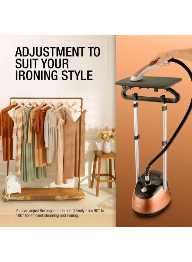 Garment Steamer With Height Adjustable Ironing Board, 45 second heating time, Heat Insulated Steam Hose, 2 Years Warranty 2.2 L 2000 W CK4036 Brown/Black