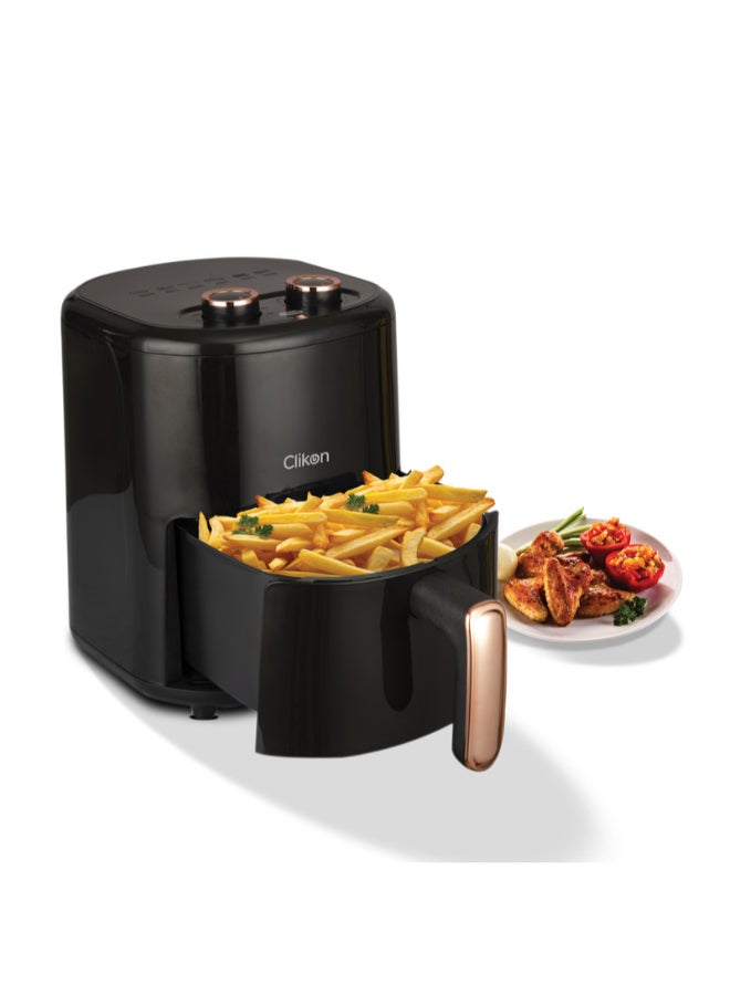 Non-Stick Air Fryer - With Aero Crisp Technology & Overheat Protection 4 L 1200 W CK353 Black/Brown