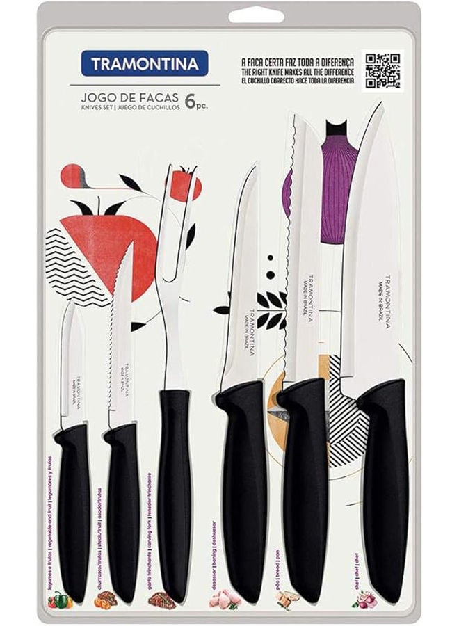 Blinus Knife Set Of 6 Knives And 1 Carving Fork