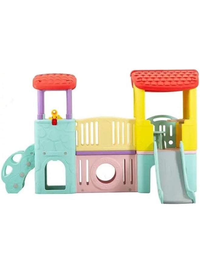 Baby plastic playhouses children Outdoor and Indoor Playground For Backyard Playground houses For Backyard, Kids climber with a sliding board, kids��� slide, tunnel, climbing wall