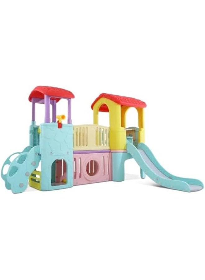 Baby plastic playhouses children Outdoor and Indoor Playground For Backyard Playground houses For Backyard, Kids climber with a sliding board, kids��� slide, tunnel, climbing wall