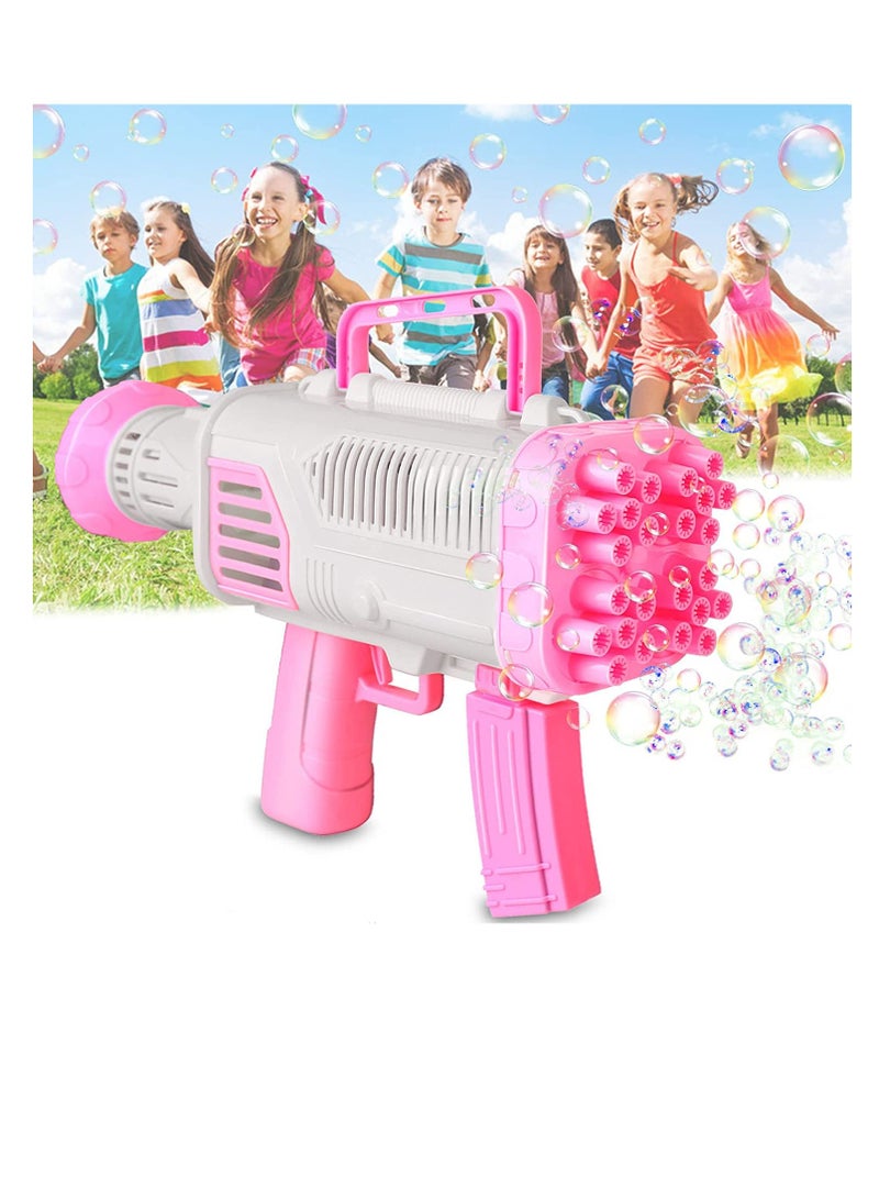 Bubble Gun Rocket Bubble Blowers Machine, Electric Blower Water Toy Big Bubble Blowers Maker for Wedding Summer Birthday Party Outdoor Fun Toy, Great Gift Idea for Adults Boys Girls Toddler, Pink